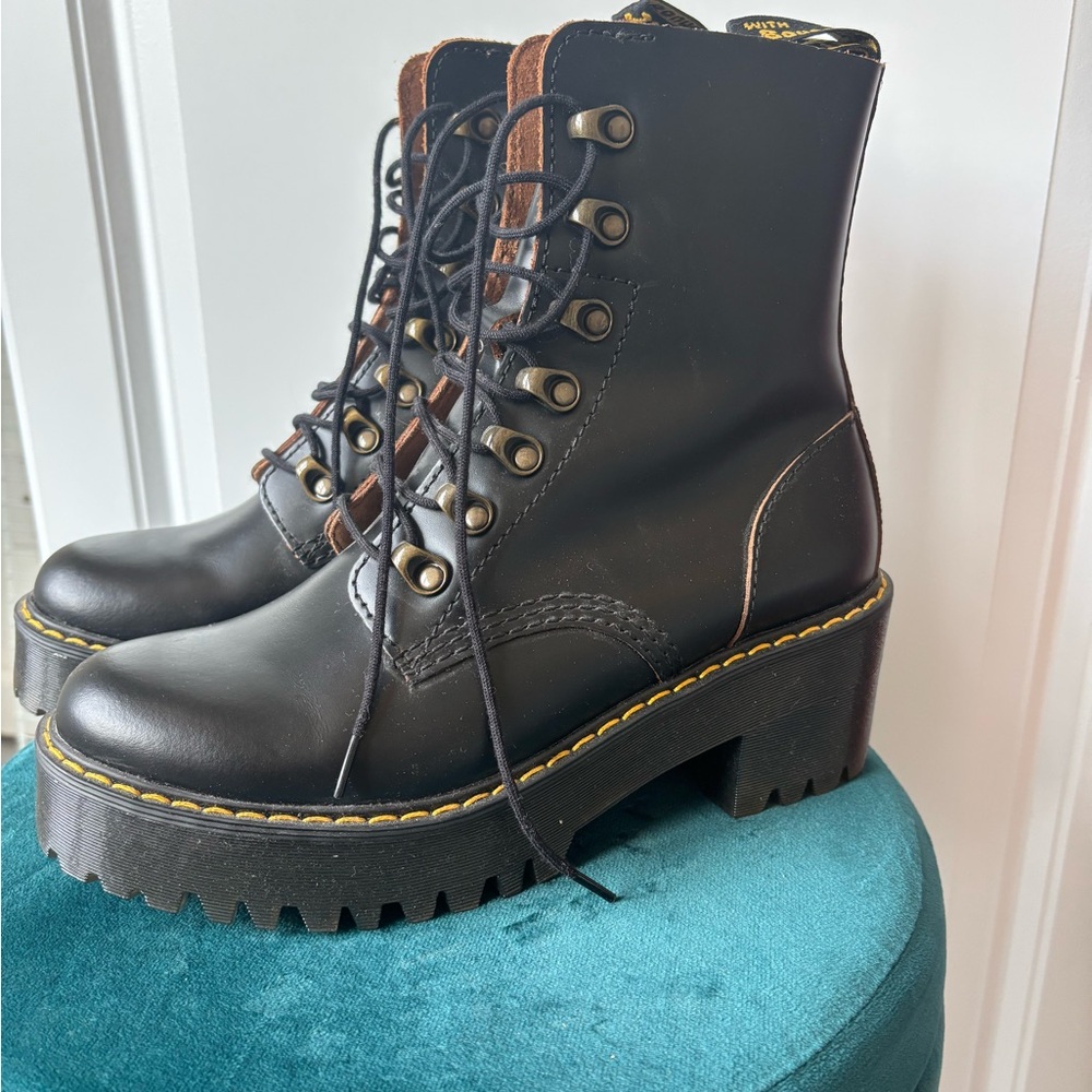 Dr. Martens Black Leather Platform Boots